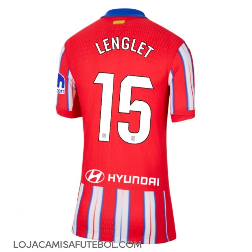 Camisa de Futebol Atletico Madrid Clement Lenglet #15 Equipamento Principal Mulheres 2024-25 Manga Curta